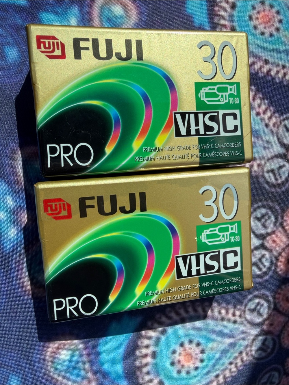 FUJI Pro VHS-C 30 Pack - Gold with Green Accents